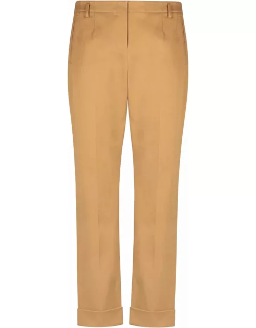 Camel trousers straight cotton