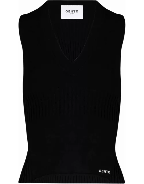 Black ribbed jersey without shirt