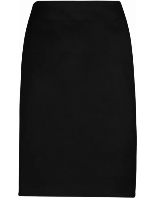 Black knee-length skirt in woo
