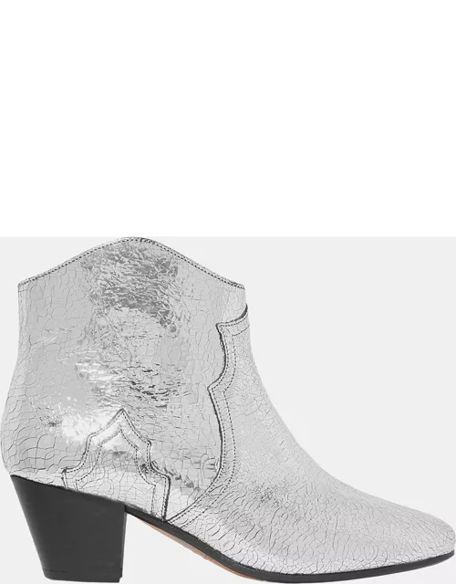 Isabel Marant Crackle Leather Ankle Boots