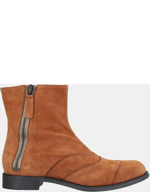 Chloe Leather Suede Zip Ankle Boot
