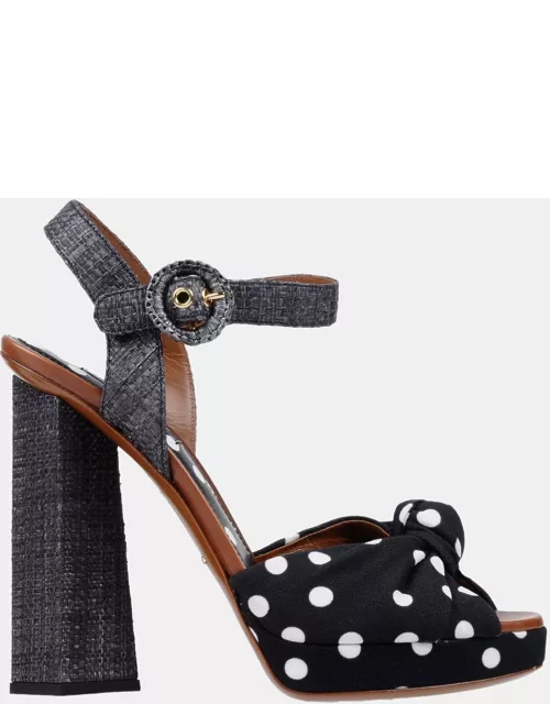 Dolce & Gabbana Fabric Ankle Strap Sandals