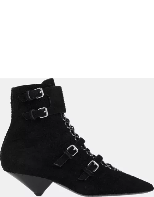 Saint Laurent Black Suede Ankle Boots