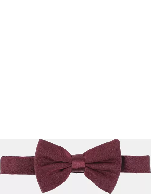 Dolce & Gabbana Burgundy Silk Bow Tie