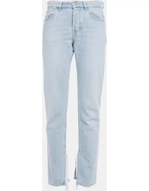 Ganni Blue Cotton Straight Leg Jeans M (