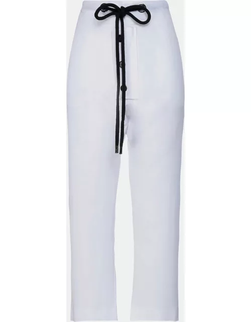 Marni White Polyester Straight Leg Pants L (IT 44)