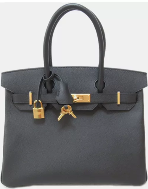 Hermes Black Epsom Leather Birkin 30 Bag