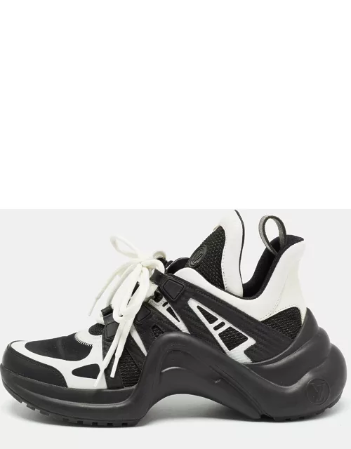 Louis Vuitton Black/White Leather and Mesh Archlight Sneaker