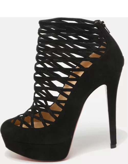 Christian Louboutin Black Suede Berlinissimo Ankle Boot