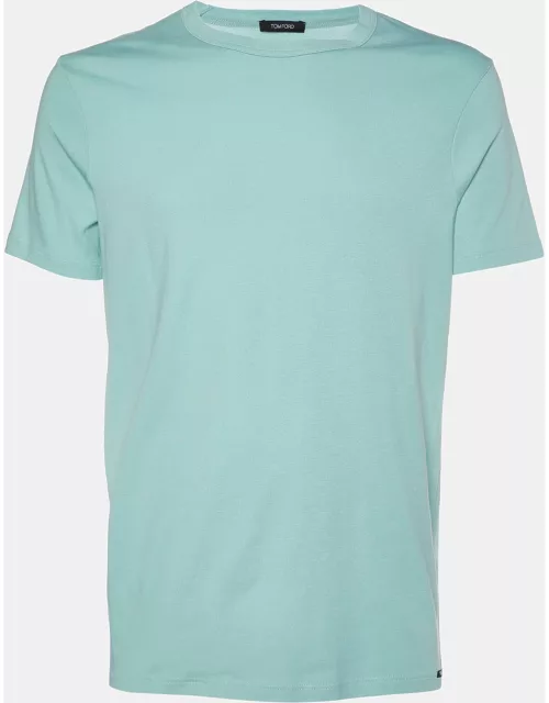 Tom Ford Green Stretch Cotton Round Neck T-Shirt