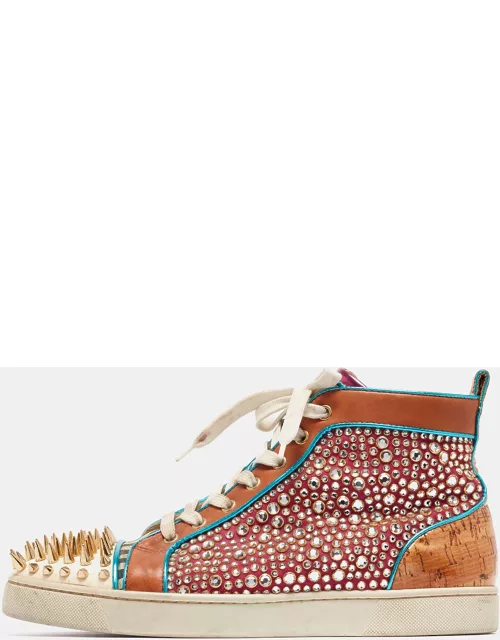 Christian Louboutin Multicolor Cork and Suede Bubble Spike Louis Sneaker