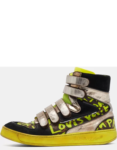 Louis Vuitton Multicolor Suede and Leather Graffiti Metallic-Trim Sneaker