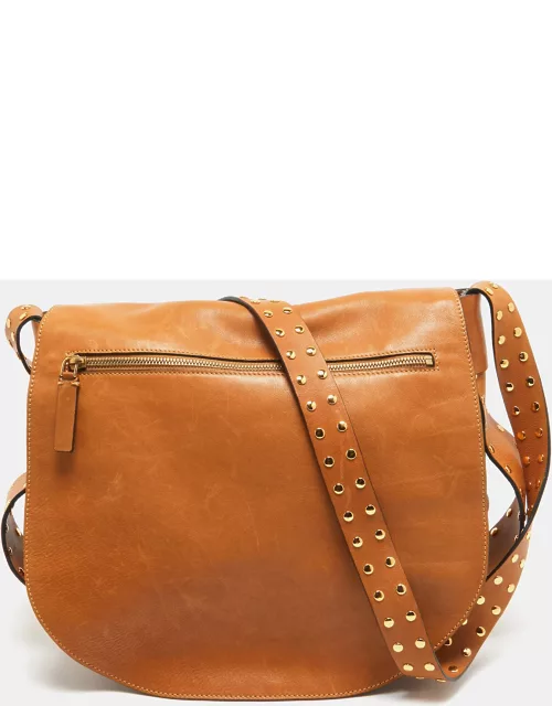 Marni Tan Leather Studs Around Messenger Bag