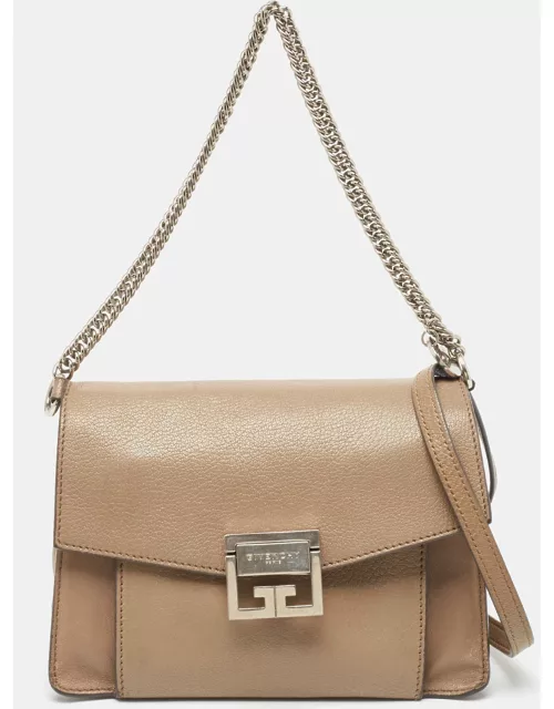 Givenchy Two Tone Beige Leather Small GV3 Shoulder Bag