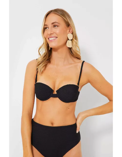 Black Balconette Scrunchie Bikini Top