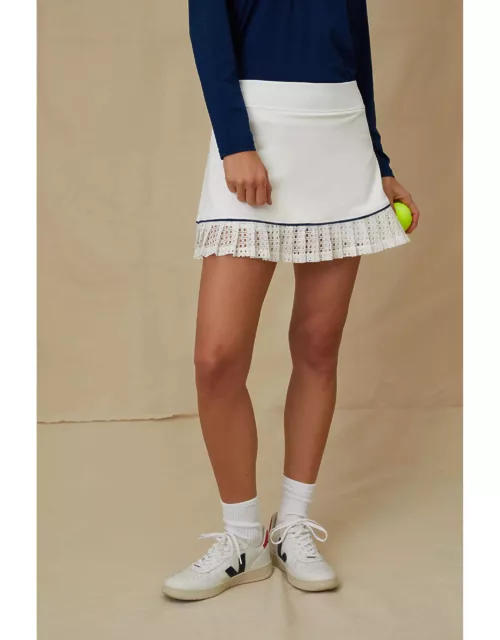 White Cane Ruffle 14 Inch Eleanor Tennis Skirt