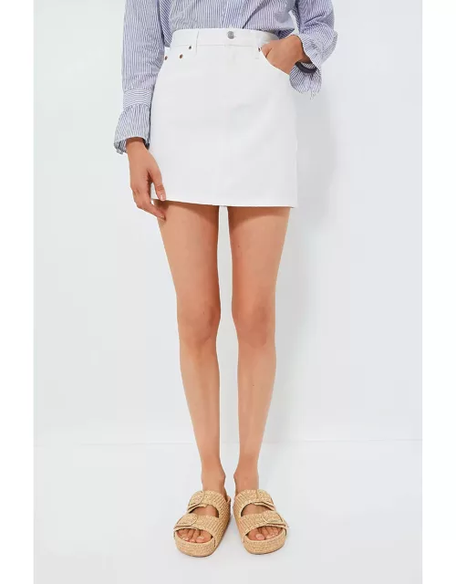 White Standard Denim Mini Skirt