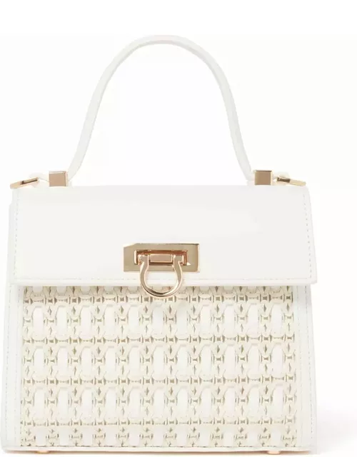 Forever New Women's Milly Basket Top-Handle Bag in White Polyurethane/Polypropylene/Polyester