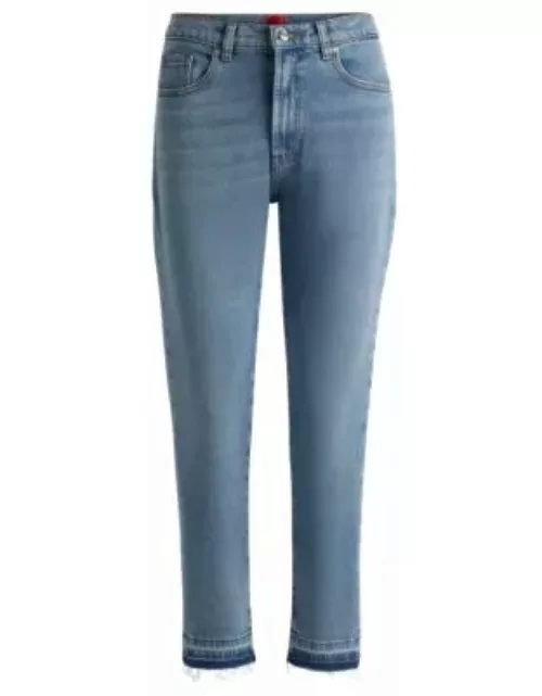 Slim-fit jeans in ocean-blue stretch denim- Blue Women's Jean