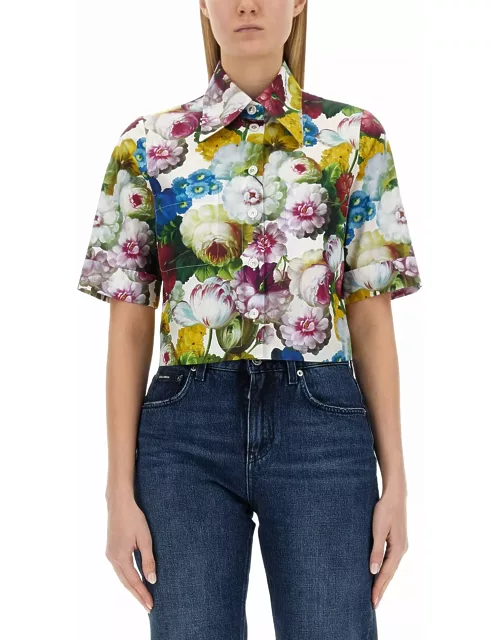 Dolce & Gabbana Night Flower Print Shirt