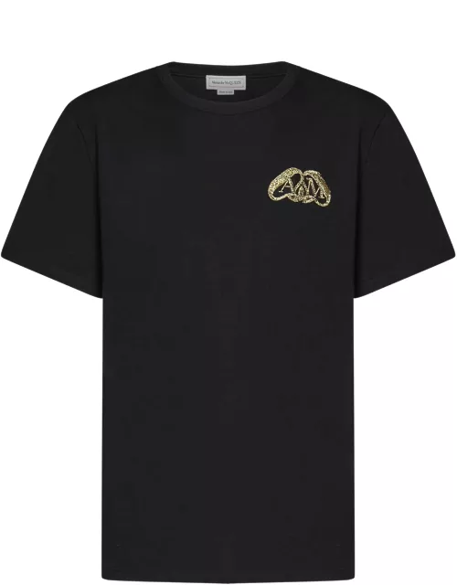 Alexander McQueen Half Seal Logo Embellished T-shirt