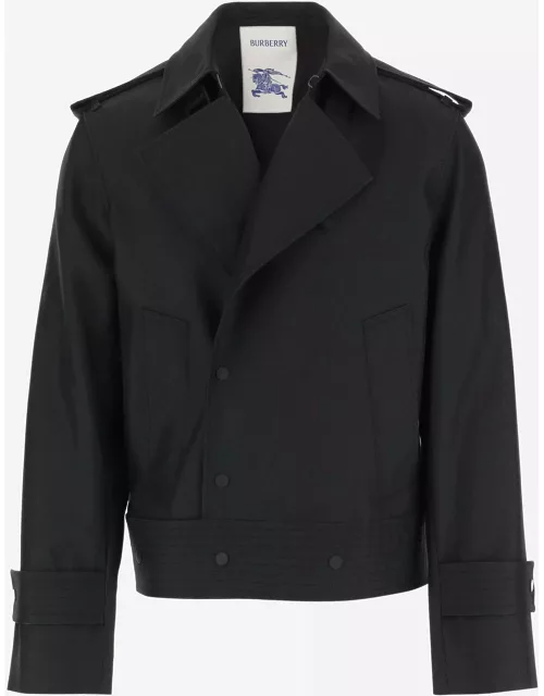 Burberry Silk Blend Trench Jacket