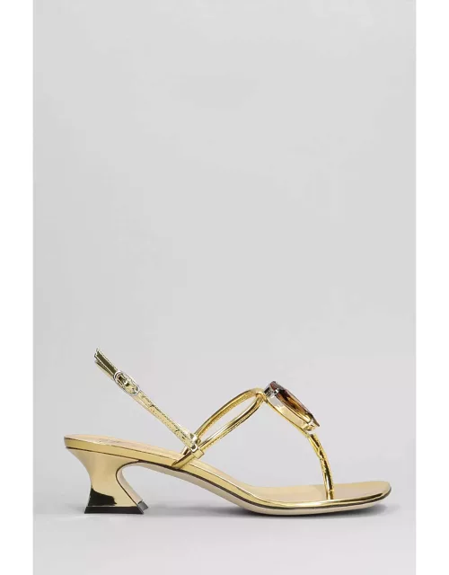 Giuseppe Zanotti Anthonia Sandals In Gold Synthetic Leather