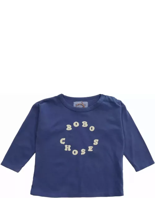 Bobo Choses Blue Sweater With Print
