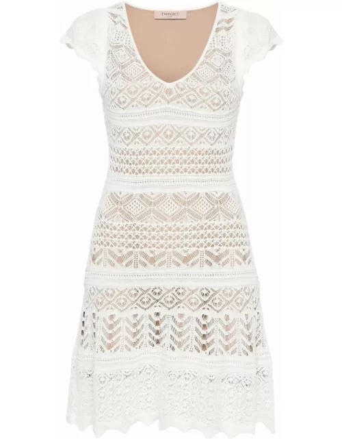 TwinSet Short Sleeve Lace Dres