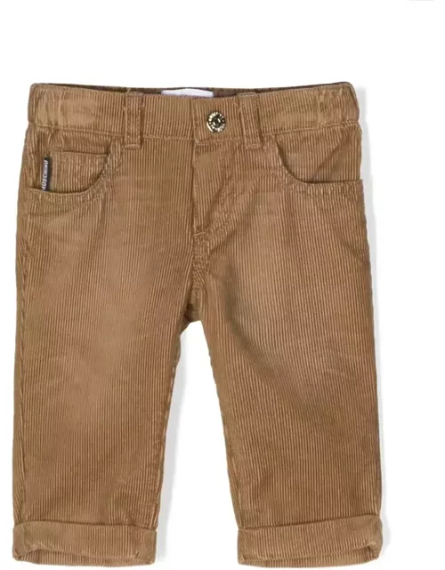 Moschino Brown Corduroy Trousers With Teddy Patch