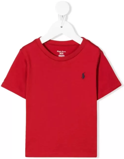 Ralph Lauren Red T-shirt With Navy Blue Pony