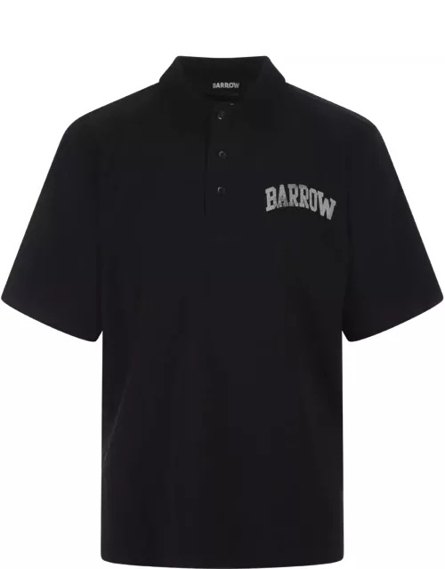 Barrow Black Polo Shirt With Logo And Smile