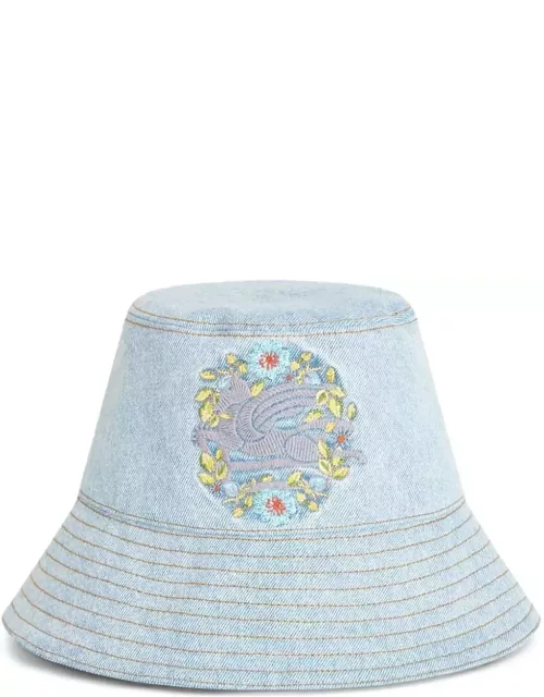 Etro Denim Bucket Hat With Embroidery