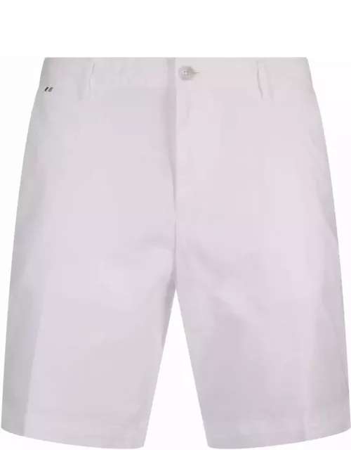 Hugo Boss White Stretch Cotton Twill Bermuda Short