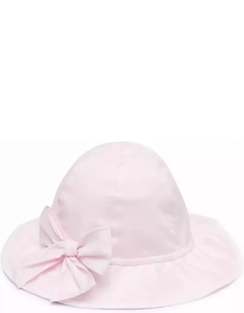 Il Gufo Pink Stretch Poplin Hat With Bow