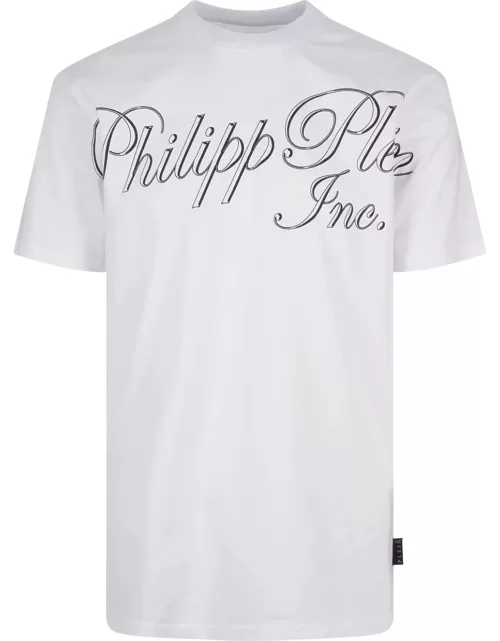 White T-shirt With Philipp Plein Tm Print