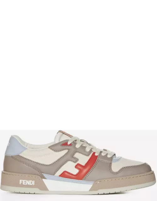 Fendi Match Leather And Fabric Sneaker