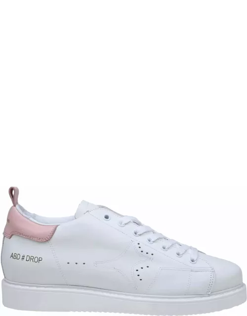 AMA-BRAND White And Pink Leather Sneaker