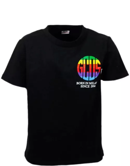 GCDS Short Sleeve Crewneck T-shirt With Logo And Writing