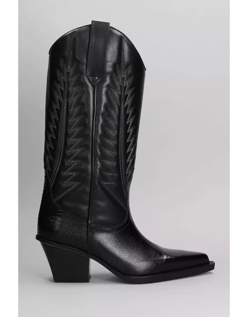Paris Texas Texan Boots In Black Leather