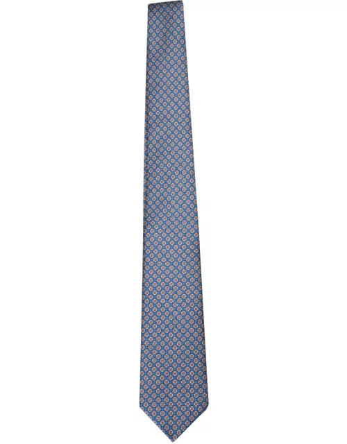Kiton Patterned Tie Blue/green/orange