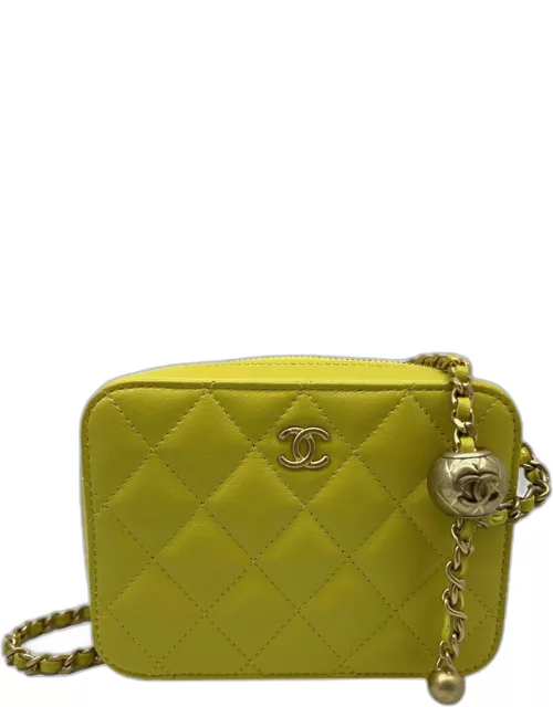 Chanel Green Leather Caviar Camera Shoulder Bag