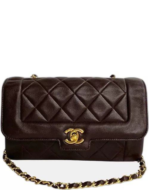 Chanel Brown Leather Vintage Diana Shoulder Bag