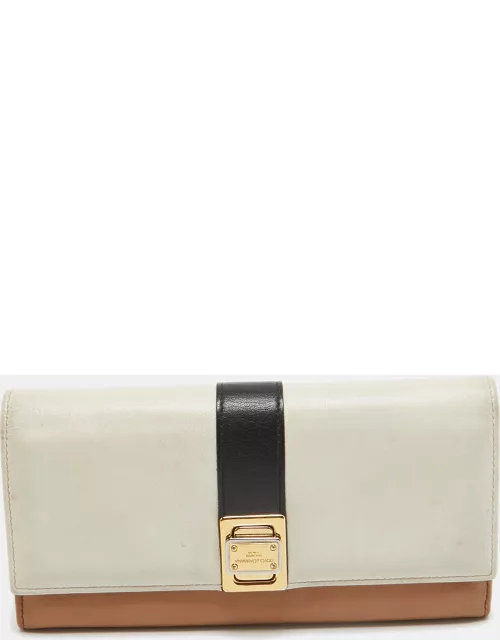 Dolce & Gabbana Tricolor Leather Flap Continental Wallet
