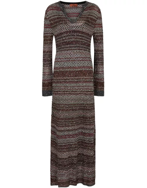 Missoni Striped Embellished Knitted Maxi Dress - Multicoloured - M (UK12 / M)