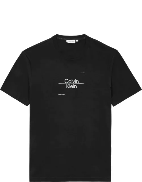 Calvin Klein Optic Logo-print Cotton T-shirt - Black