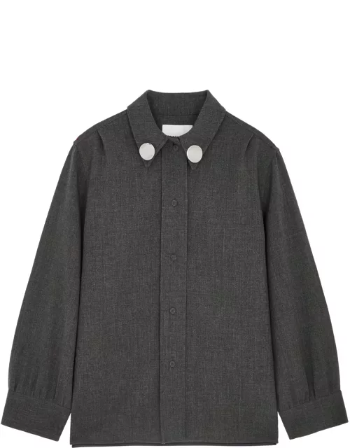 Jil Sander Embellished Wool Shirt - Grey - 38 (UK10 / S)