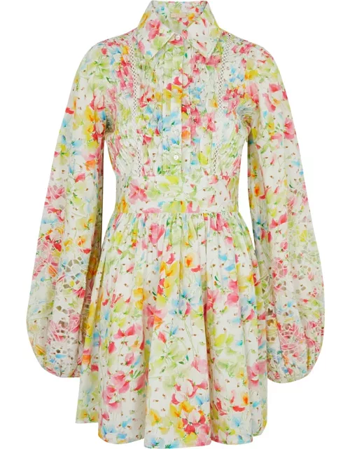 Bytimo Floral-print Cotton Mini Shirt Dress - Pink - L (UK14 / L)