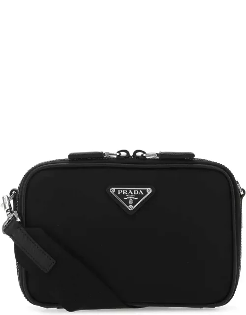 Prada Black Leather And Nylon Crossbody Bag