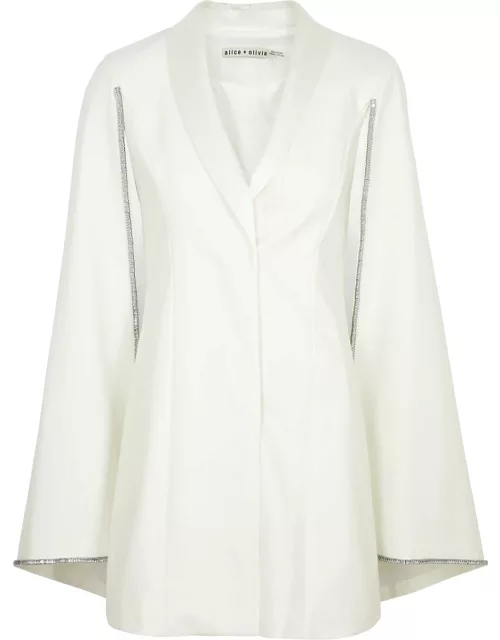 Alice + Olivia Esther Cotton-blend Mini Blazer Dress - Off White - 4 (UK8 / S)